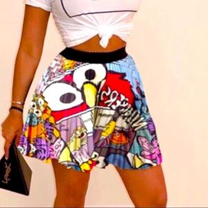 Cookie Monster Elmo Sesame Street Mini Skirt